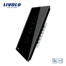 Livolo US Power Wall Touch Screen 3 gang 2 way Light Wireless Remote Switch VL-C503SR-12